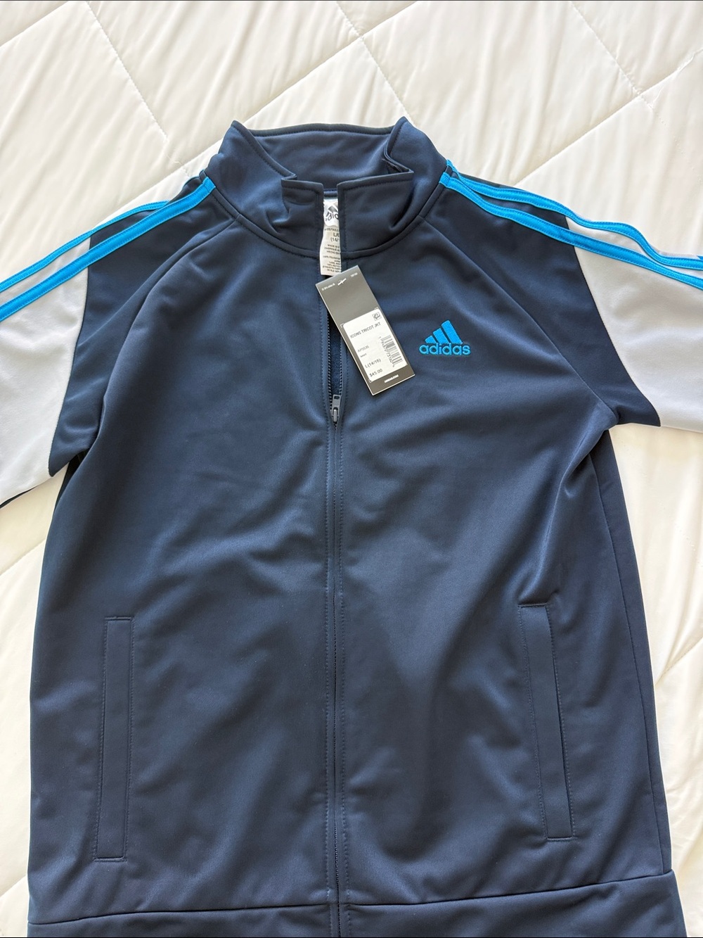 adidas Navy Jacket with Bright Blue Accents